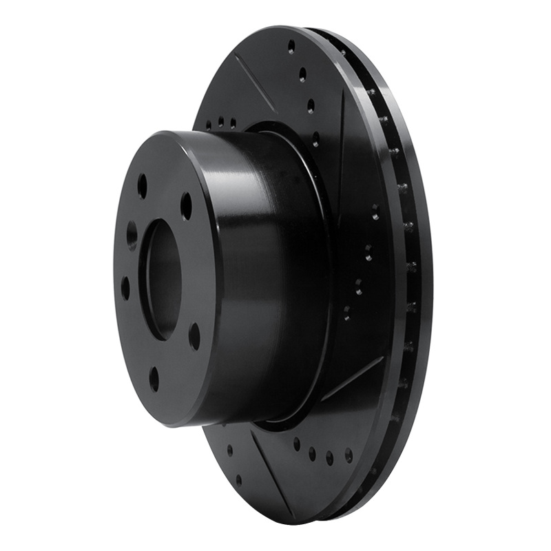 Land Rover Discovery Brake Rotor (1) - Front Right - R1 Concepts - Drilled & Slotted - Black - `99-`04